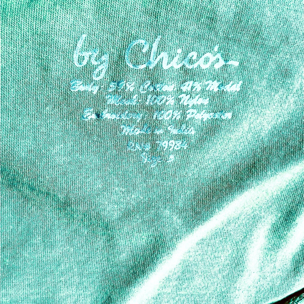 CHICOS LIME EMBROIDERED TANK - Picture 4 of 4